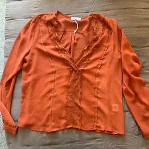 Orange lace top
